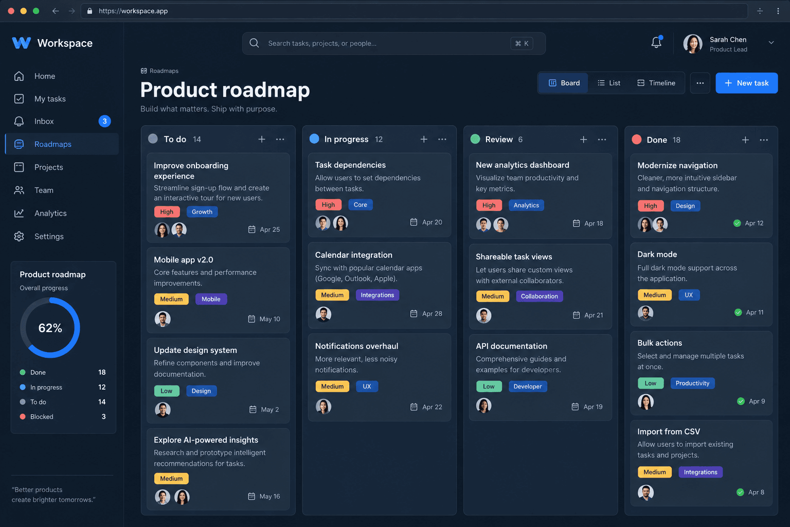 Modern Web Application illustrative interface mockup